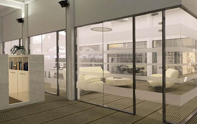 45mm Single Glazed Partition — VISTALINE partition system